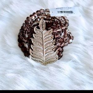 Ladies Banana Republic Leaf Bracelet purple NWT